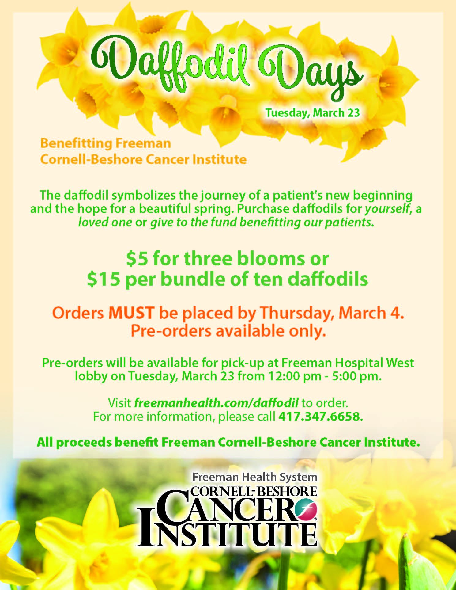 Daffodil Days at Freeman Benefits CornellBeshore Cancer Institute