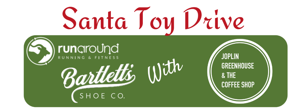 Runaround Running & Fitness, Bartlett Shoe Company, and Joplin Greenhouse & The Coffee Shop Host Toy Drive