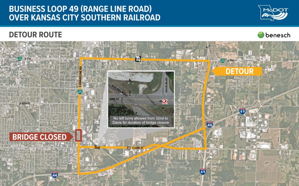 Range Line Road/KCS RR Bridge Closed in Joplin Beginning the Week of September 6