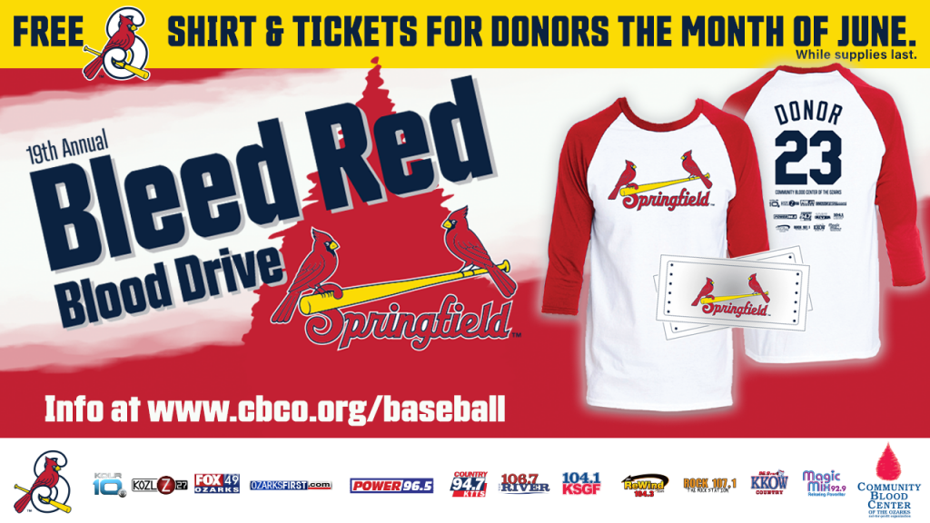 Blood Donors Can Receive Baseball Shirts and Tickets Throughout June During the 2023 Bleeding Red Event