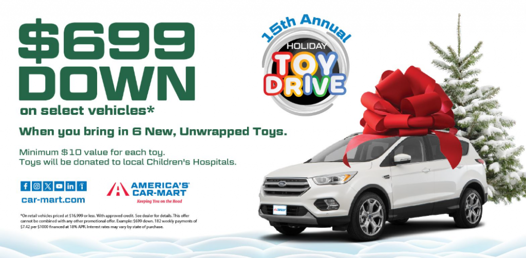 America's Car-Mart Collecting Toys for 15th Annual Holiday Toy Drive