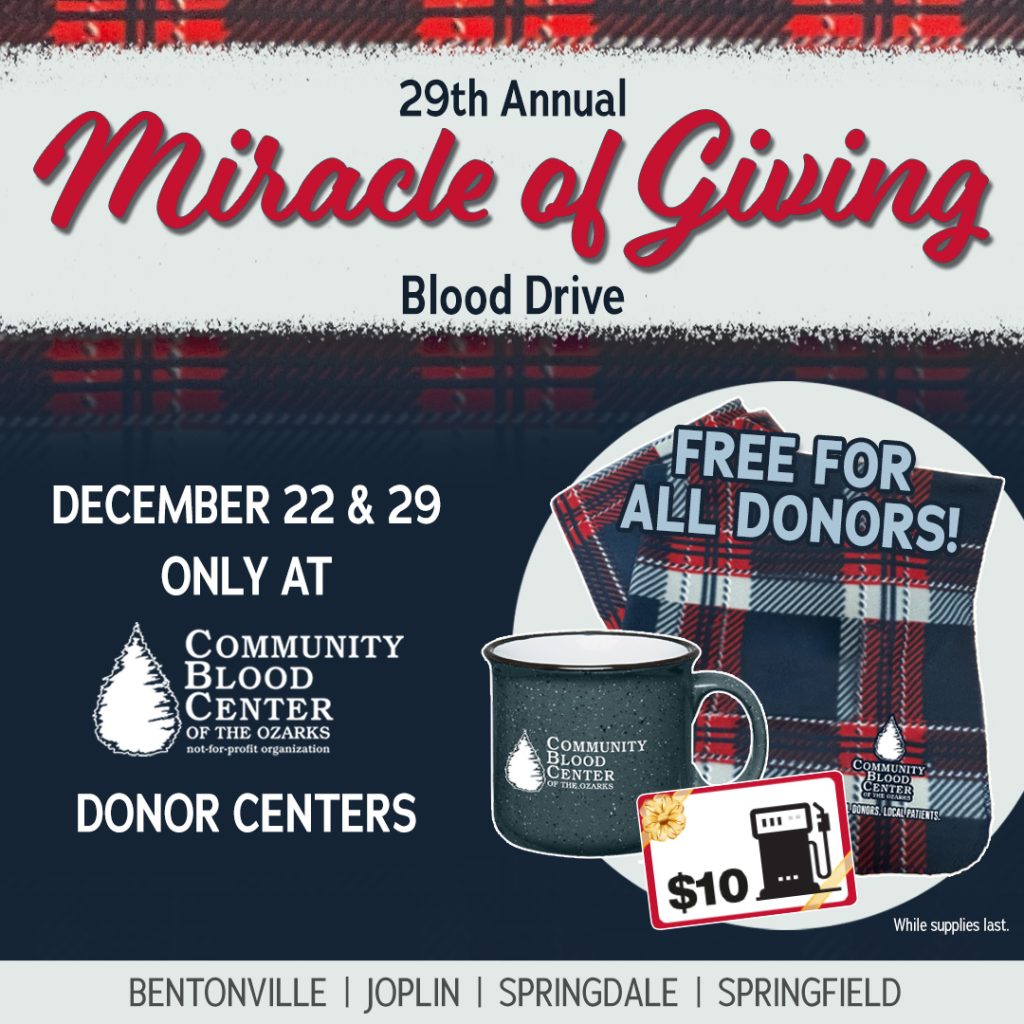 Give the Gift of Life During the Miracle of Giving Blood Drive this Holiday Season