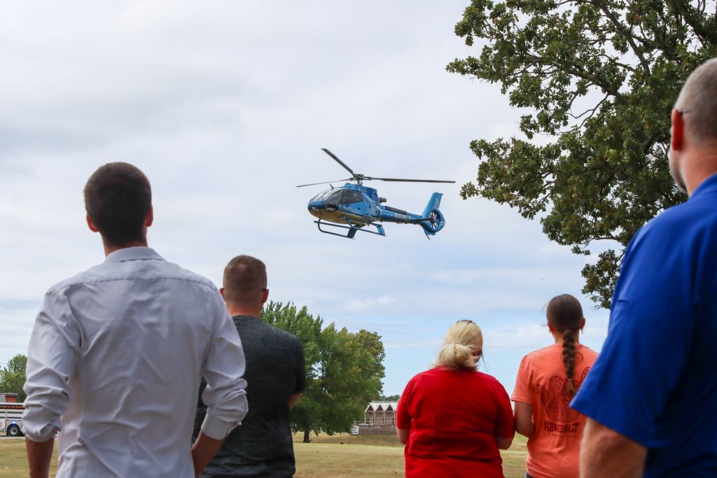 MedFlight Helicopter Lands on Crowder College Neosho Campus for EMT Training