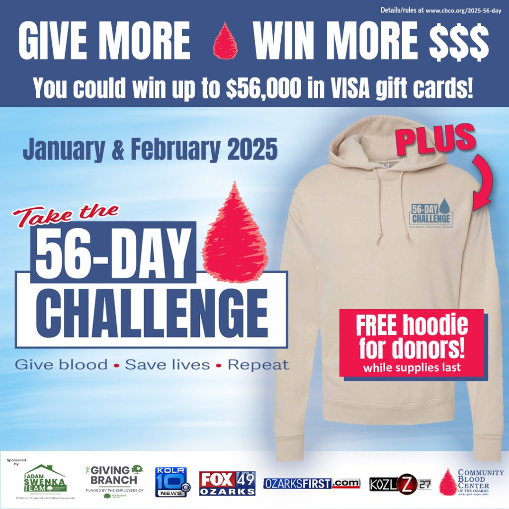 COMMIT TO SAVE LIVES WITH CBCO’S 56-DAY CHALLENGE – YOU COULD WIN UP TO $56,000!