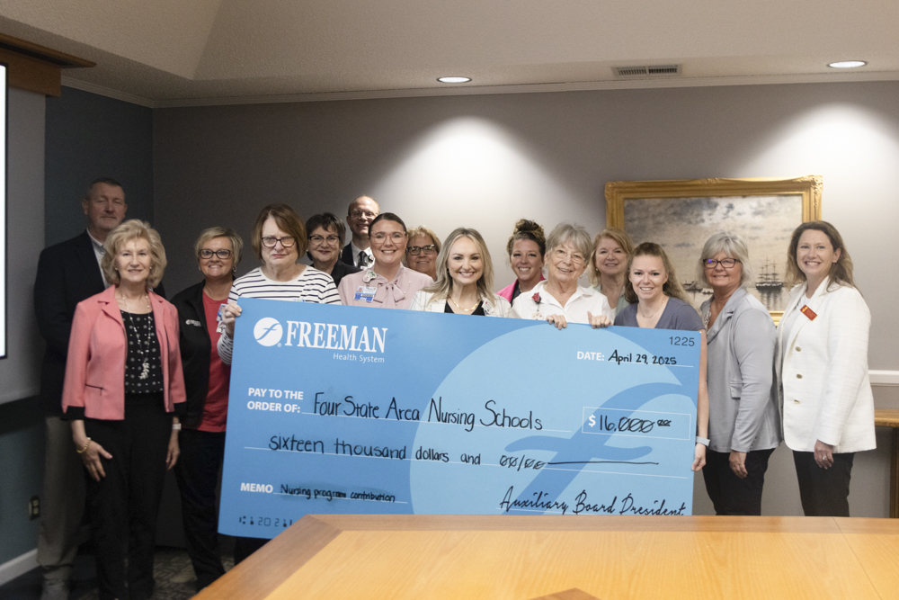 Freeman Auxiliary Donates $16,000 to Area Nursing Schools