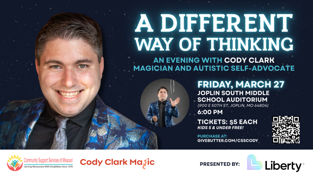 Community Support Services to Host Community Magician and Autistic Self-Advocate Cody Clark