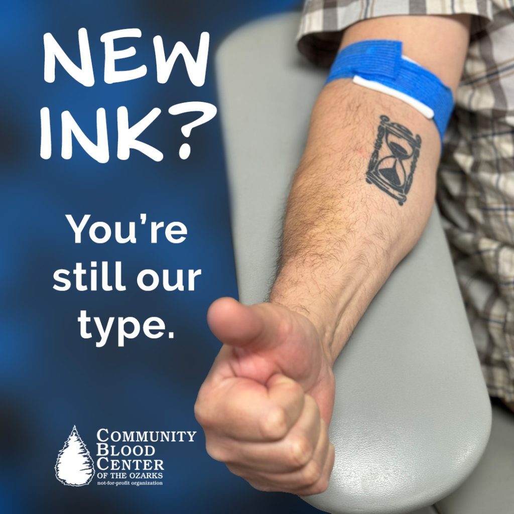 Community Blood Center of the Ozarks Announces Updated Tattoo Guidelines Allowing More Donors to Give Blood Immediately