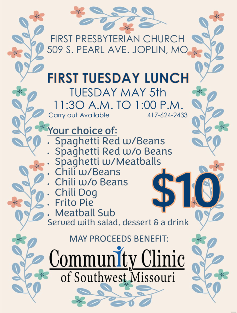 First Tuesday Lunch to Benefit Community Clinic of Southwest Missouri May 5