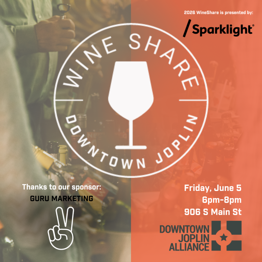 Downtown Joplin Alliance to Host June Wineshare to be Held at Guru Marketing