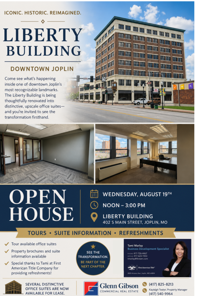 Upcoming Open House with Glenn Gibson Commercial Real Estate